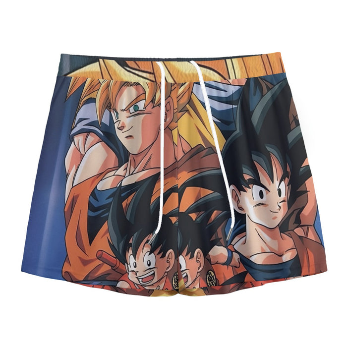 Goku Evolution from Kid to SSJ3 Transformation Dopest 3D Mesh Shorts