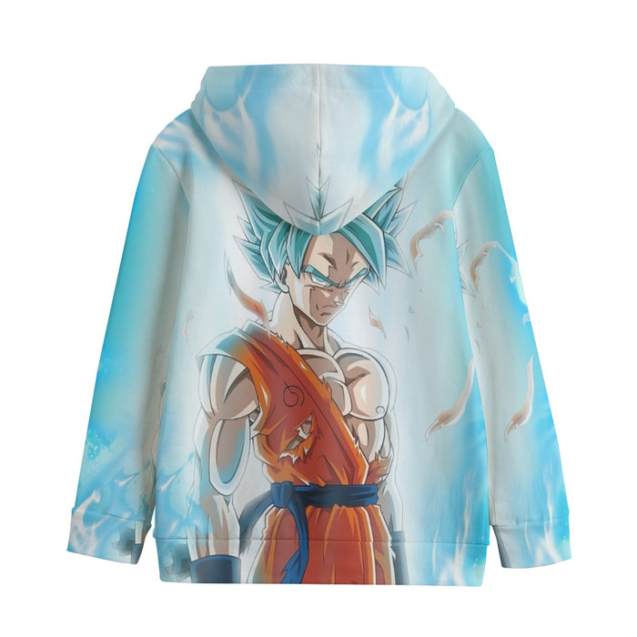 Dragon Ball Serious Super Saiyan Goku 2 Blue Epic Aura Kids' Hoodie