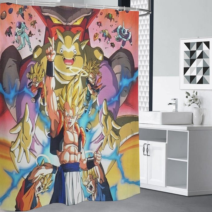 DBZ Goku Vegeta Fusion Saiyan Gogeta Colorful Design Streetwear Shower Curtain