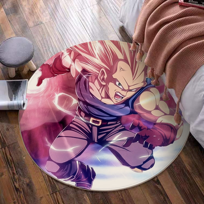 Dragon Ball Trunks SSJ3 Fan Artwork Full Print Style Round Mat