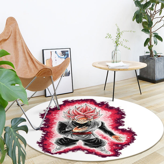 Dragon Ball Super Black Goku Rose 2 Super Saiyan Grin Round Mat