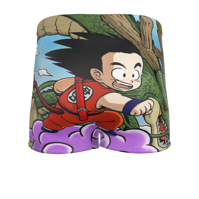 Dragon Ball  Kid Goku Flying With Shenron Men's Boxer Briefs