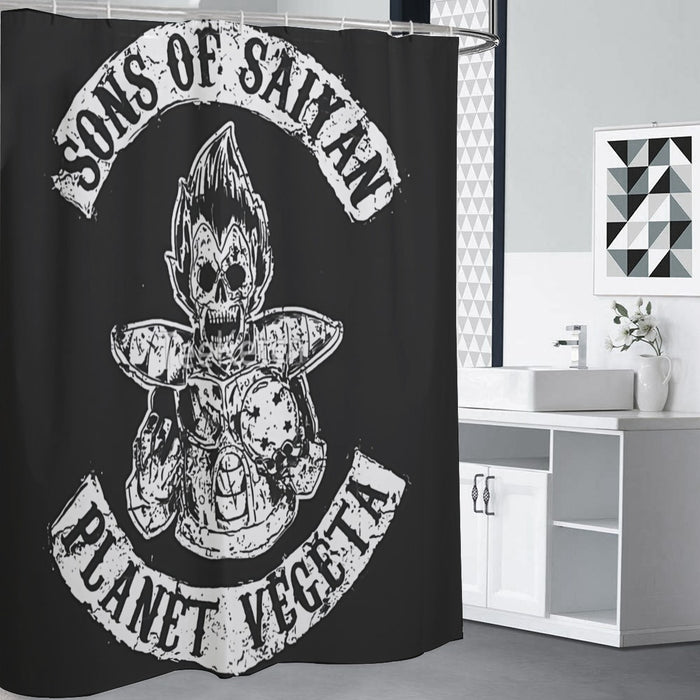 Dragon Ball Z Skeleton Vegeta Scary Super Saiyan Epic Shower Curtain