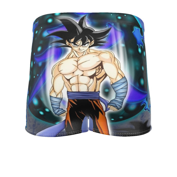 DBZ Goku Muscular Saiyan Vibrant Background Art Style Men's Boxer Briefs