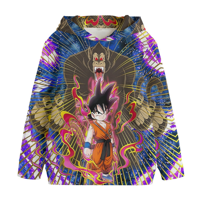 Great Ape Monkey Kid Goku Galaxy High-Quality Battle 3D Kids' Hoodie