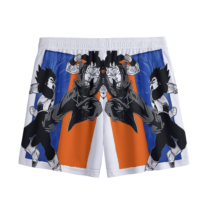 Red Goku And Blue Vegeta Fight Dragon Ball Z Mesh Shorts