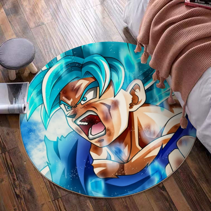 Dragon Ball Goku Blue Kaioken Ultra Instinct Epic 3D Round Mat