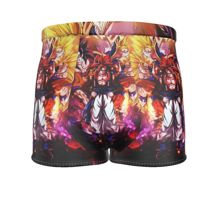 DBZ Gogeta Goku Vegeta Super Saiyan Powerful Lightning Thunder Design Men's Boxer Briefs