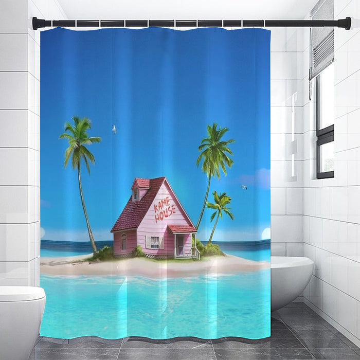 DBZ Master Roshi's Kame House Relax Vibe Concept Graphic Shower Curtain