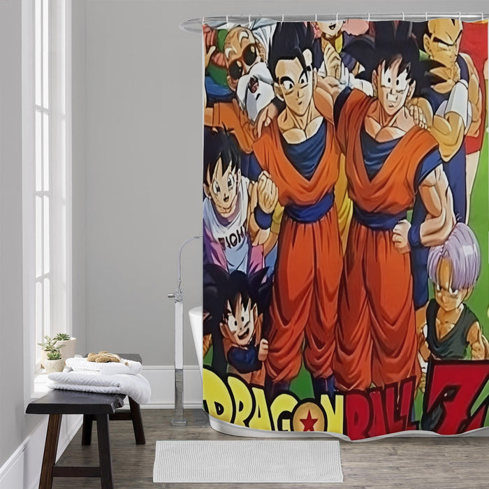 Dragon Ball Z Dragon Ball Characters Happiness Design Shower Curtain