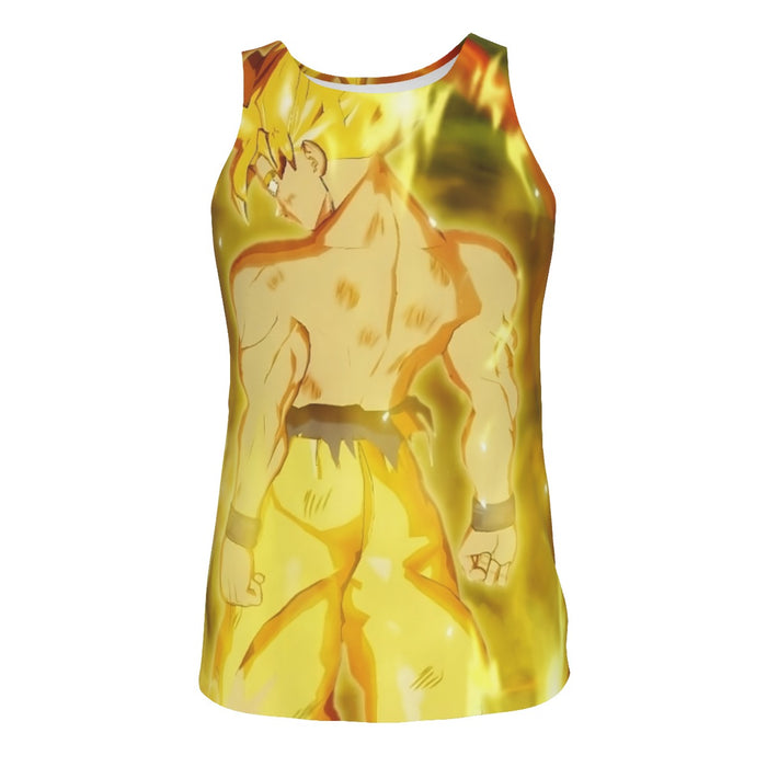Dragon Ball Goku Super Saiyan Battle Posture Aura Style Tank Top