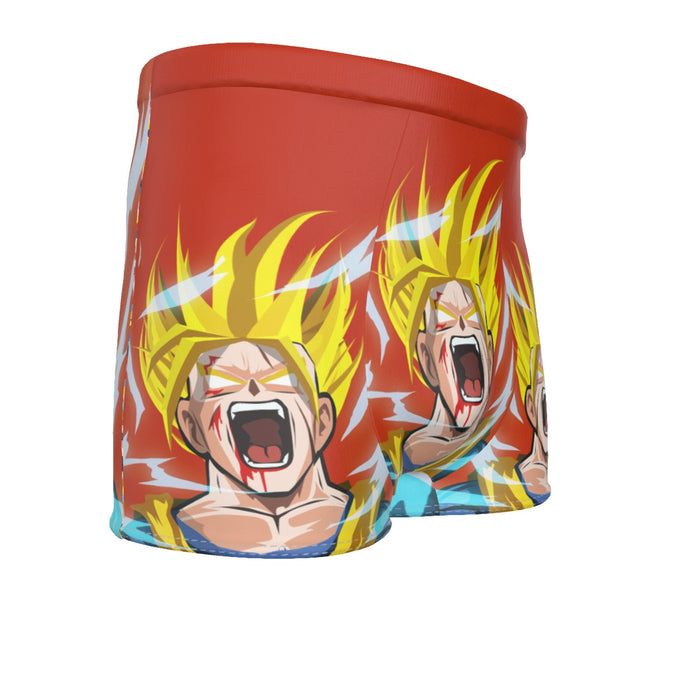 Dragon Ball Goku Super Saiyan Angry Scream Hand Drawing Design Men's Boxer Briefs