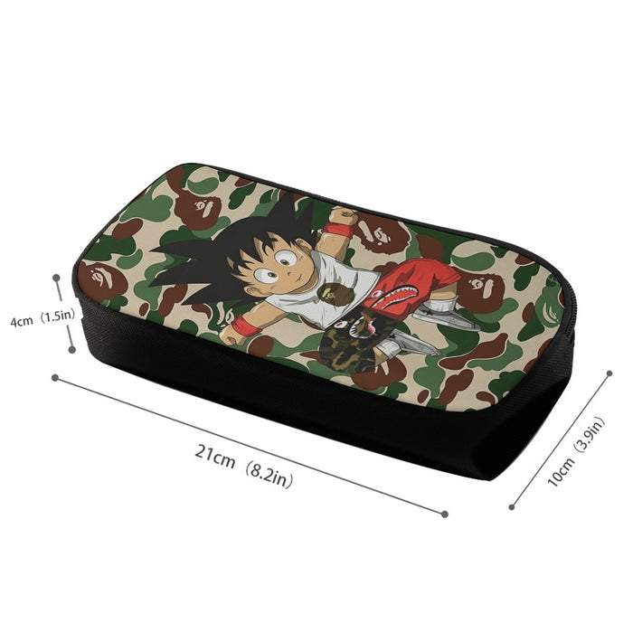 Dragon Ball Jumping Kid Goku Camouflage Pencil Bag