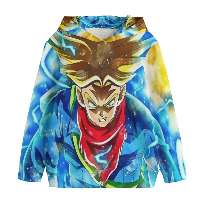 DBZ Rage Super Saiyan Trunks Portrait Unique Style Kids' Hoodie