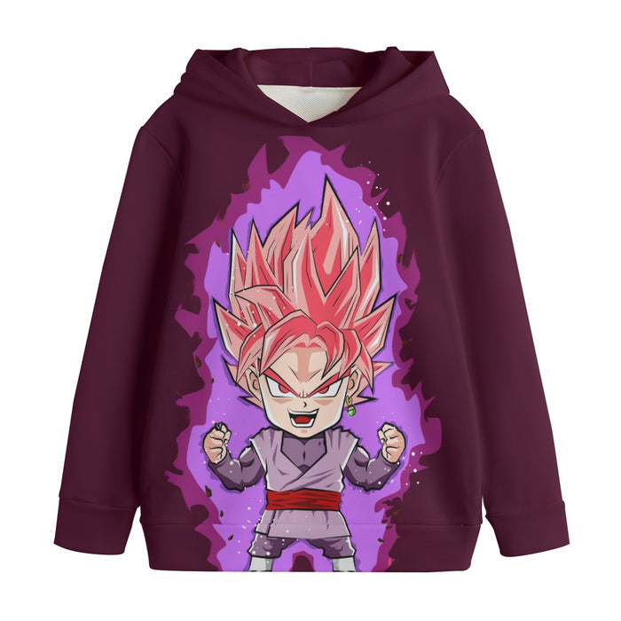 DBZ Goku Black Zamasu Rose Super Saiyan Cute Chibi Design Kids' Hoodie