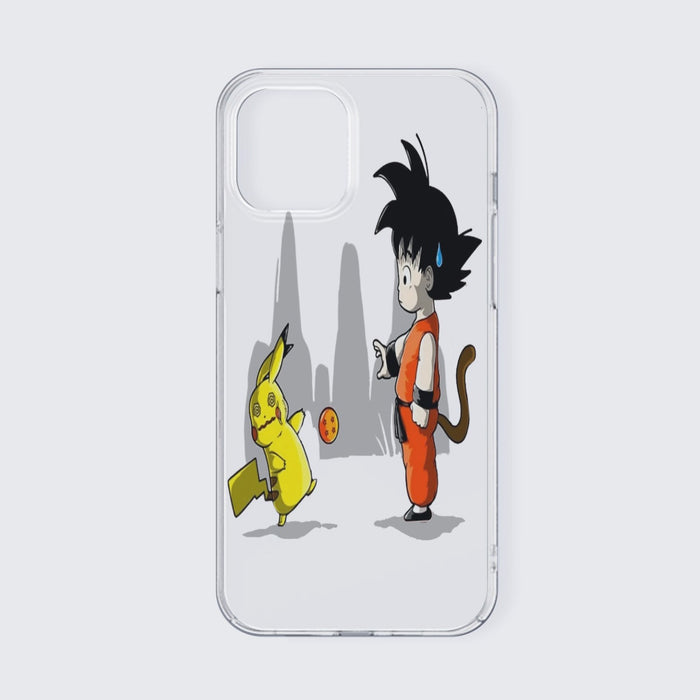 Goku Throwing A Dragon Ball At Pikachu iPhone 13 Case