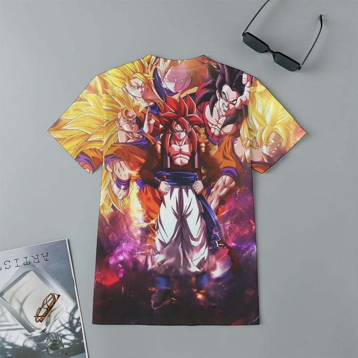 DBZ Gogeta Goku Vegeta Super Saiyan Powerful Lightning Thunder Design Kids T-Shirt