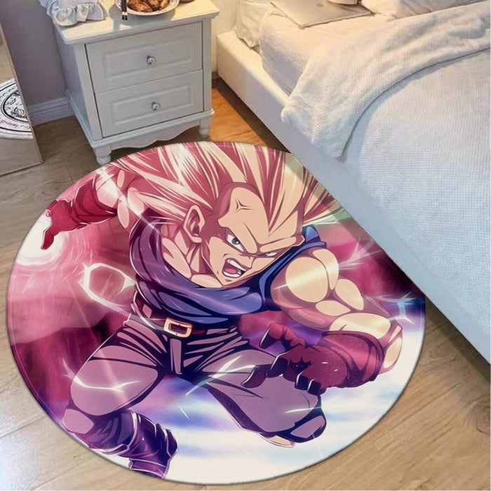 Dragon Ball Trunks SSJ3 Fan Artwork Full Print Style Round Mat