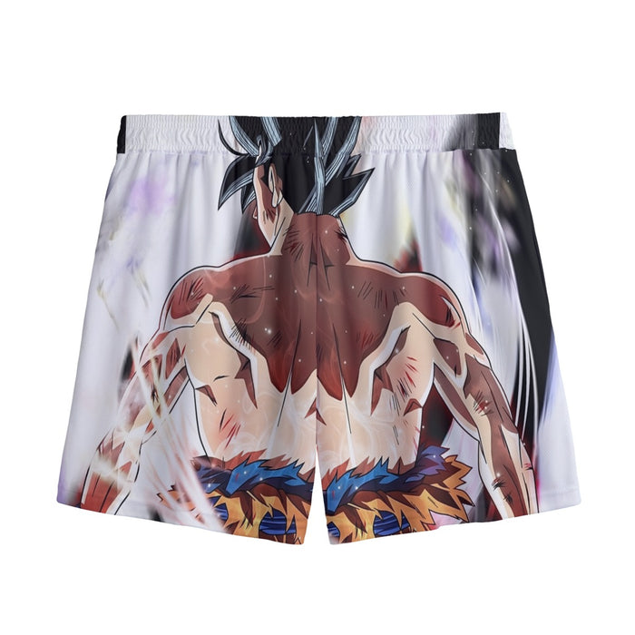 Dragon Ball Goku Damaged Battle Muscular Powerful Aura Mesh Shorts