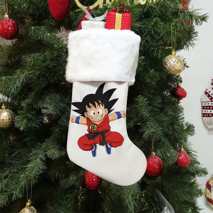 DBZ Jumping Kid Goku In His Training Suit Christmas Socks