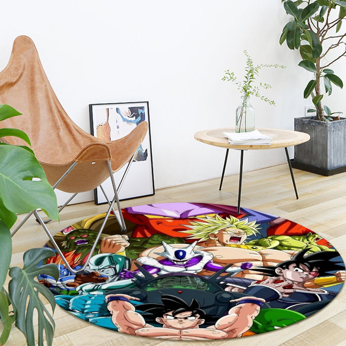 DBZ Goku Spirit Bomb Destroy Villains Cooler Broly Namek Vibrant Round Mat