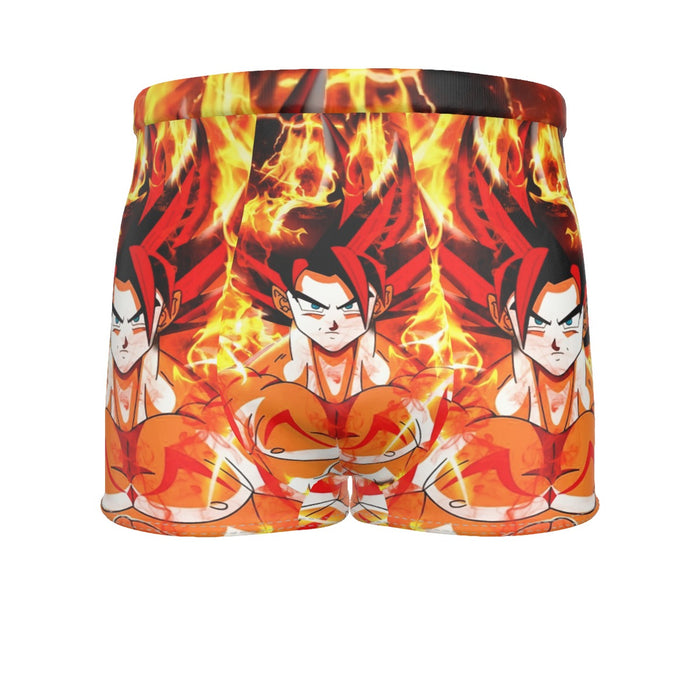 Dragon Ball Goku Super Saiyan Rose Flaming Fan Art Men's Boxer Briefs