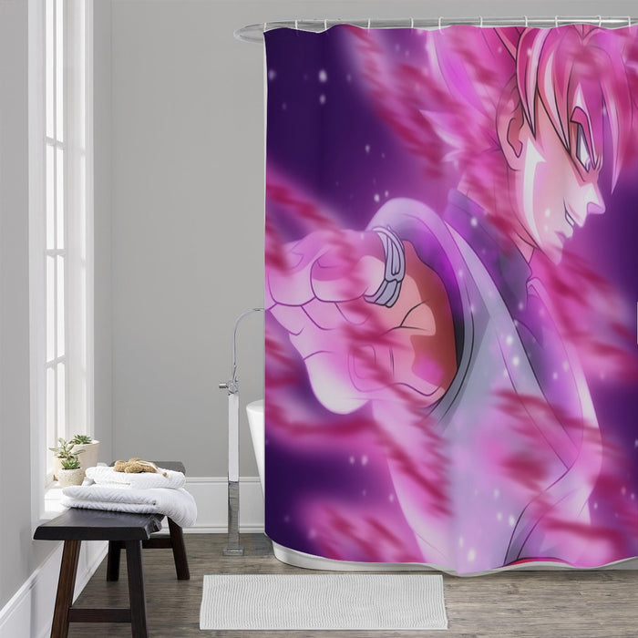 Dragon Ball Super Saiyan Black Goku Rose Cool Casual Shower Curtain