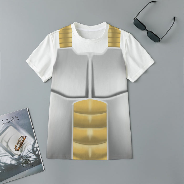 Dragon Ball Z Vegeta Inspired Suit Cosplay Zip Up Kids T-Shirt