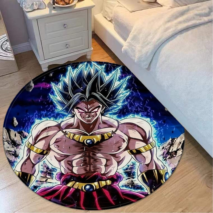 DBZ Legendary Super Saiyan Broly With Black Hair Round Mat