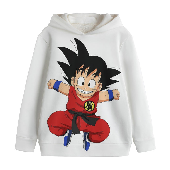 DBZ Jumping Kid Goku In His Training Suit Kids' Hoodie