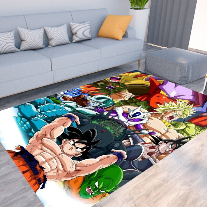 DBZ Goku Spirit Bomb Destroy Villains Cooler Broly Namek Vibrant Rug