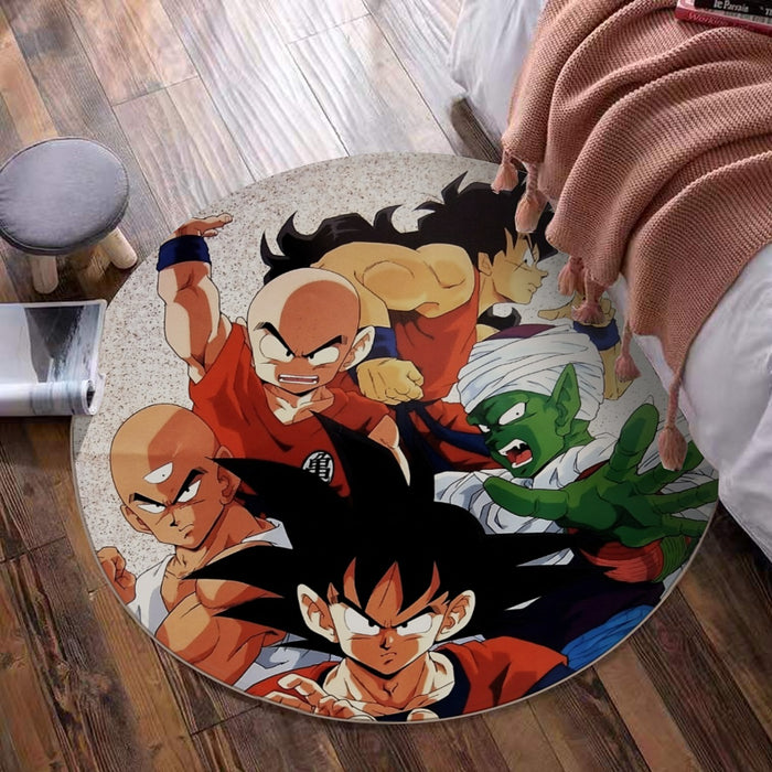 Dragon Ball Goku Piccolo Krillin Heroes Group Awesome Design Round Mat