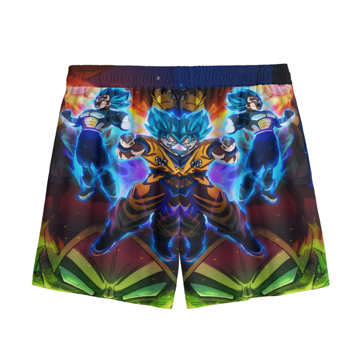 DBZ Legendary Broly Son Goku Vegeta Super Saiyan Blue Mesh Shorts