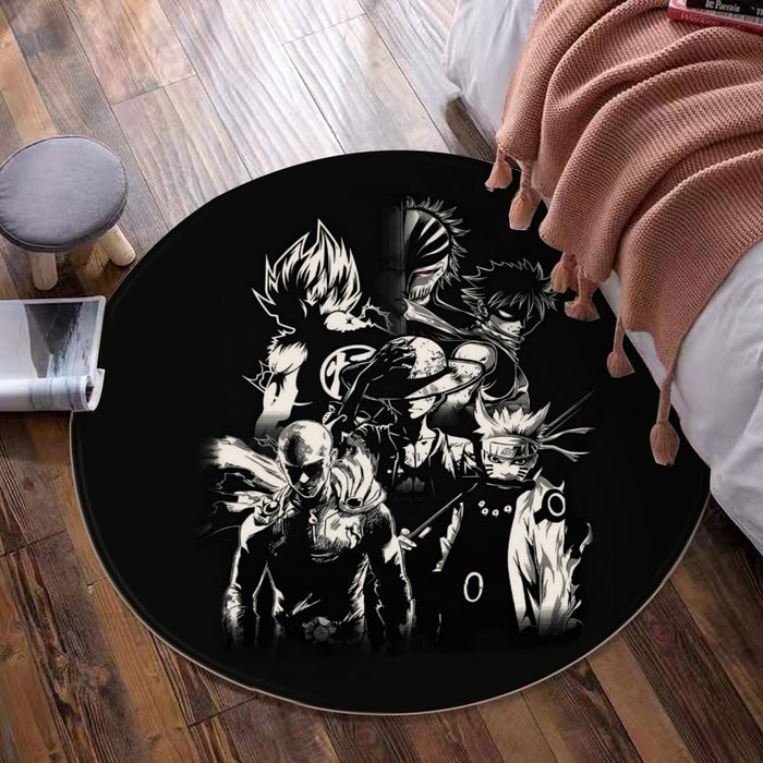 DBZ Goku Naruto Saitama Luffy Natsu Ichigo Dope Anime Round Mat