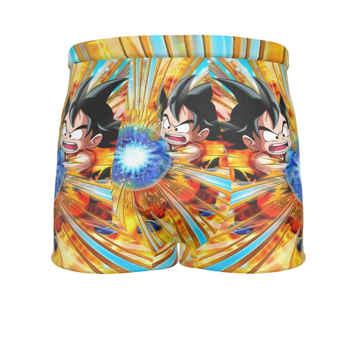 Dragon Ball Energy Kid Goku Blue Kamehameha Men's Boxer Briefs