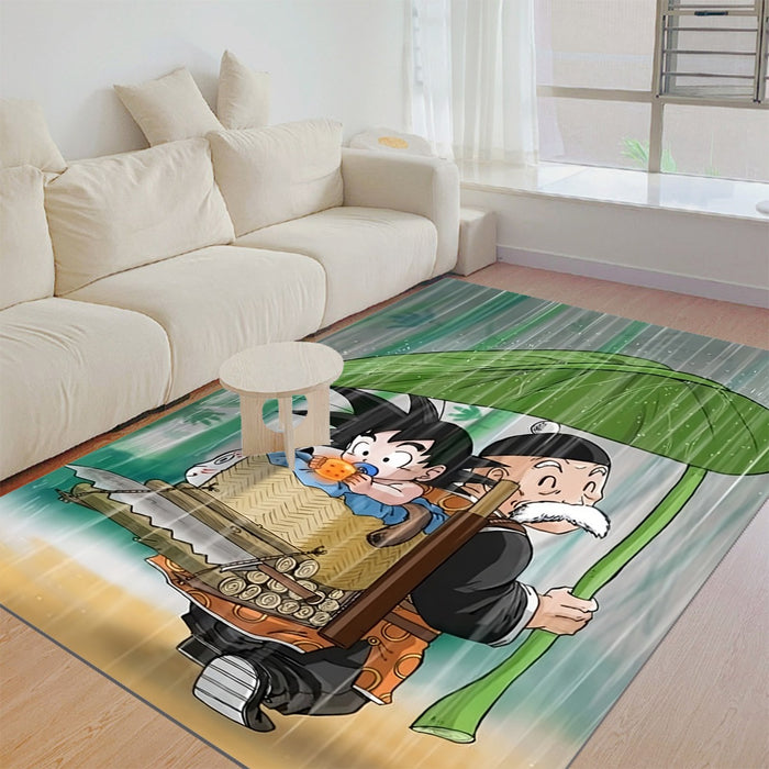 DBZ Kid Goku Super Saiyan Grandpa Gohan Cover Rain Cute Design Rug