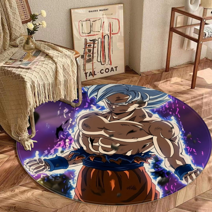 Dragon Ball Goku Ultra Instinct Power Up Vibrant 3D Round Mat