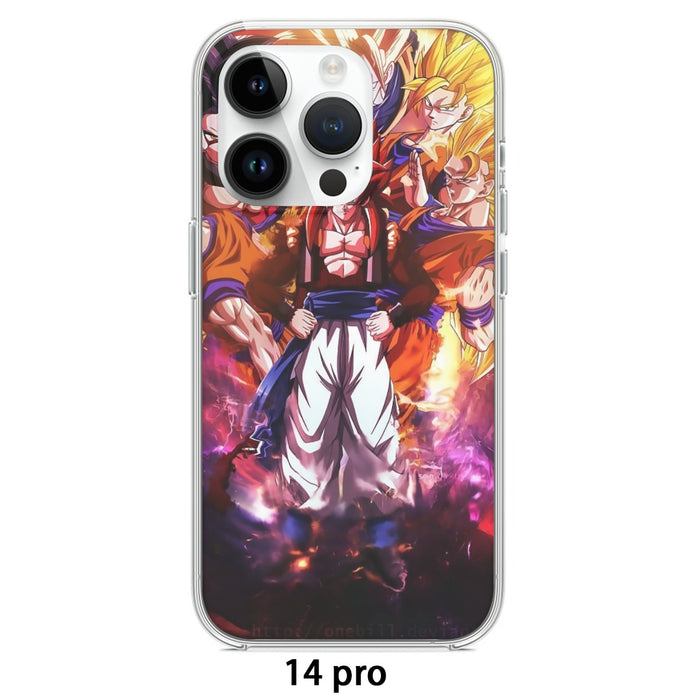 DBZ Gogeta Goku Vegeta Super Saiyan Powerful Lightning Thunder Design Iphone 14 Case