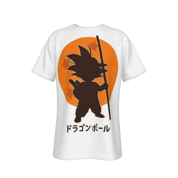 Dragon Ball Z Kid Goku Shadow Logo White Hooded T-Shirt