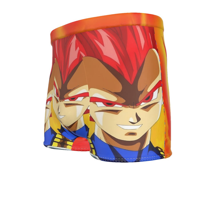 Dragon Ball Vegeta Super Saiyan Red God Vibrant Print Men's Boxer Briefs