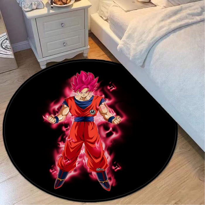 Dragon Ball Super Son Goku Red Kaioken Ultra Instinct Round Mat