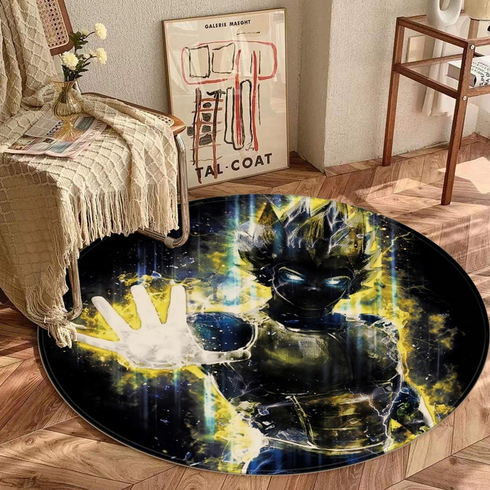 Dragon Ball Z Super Saiyan Vegeta Yellow Aura Epic Round Mat