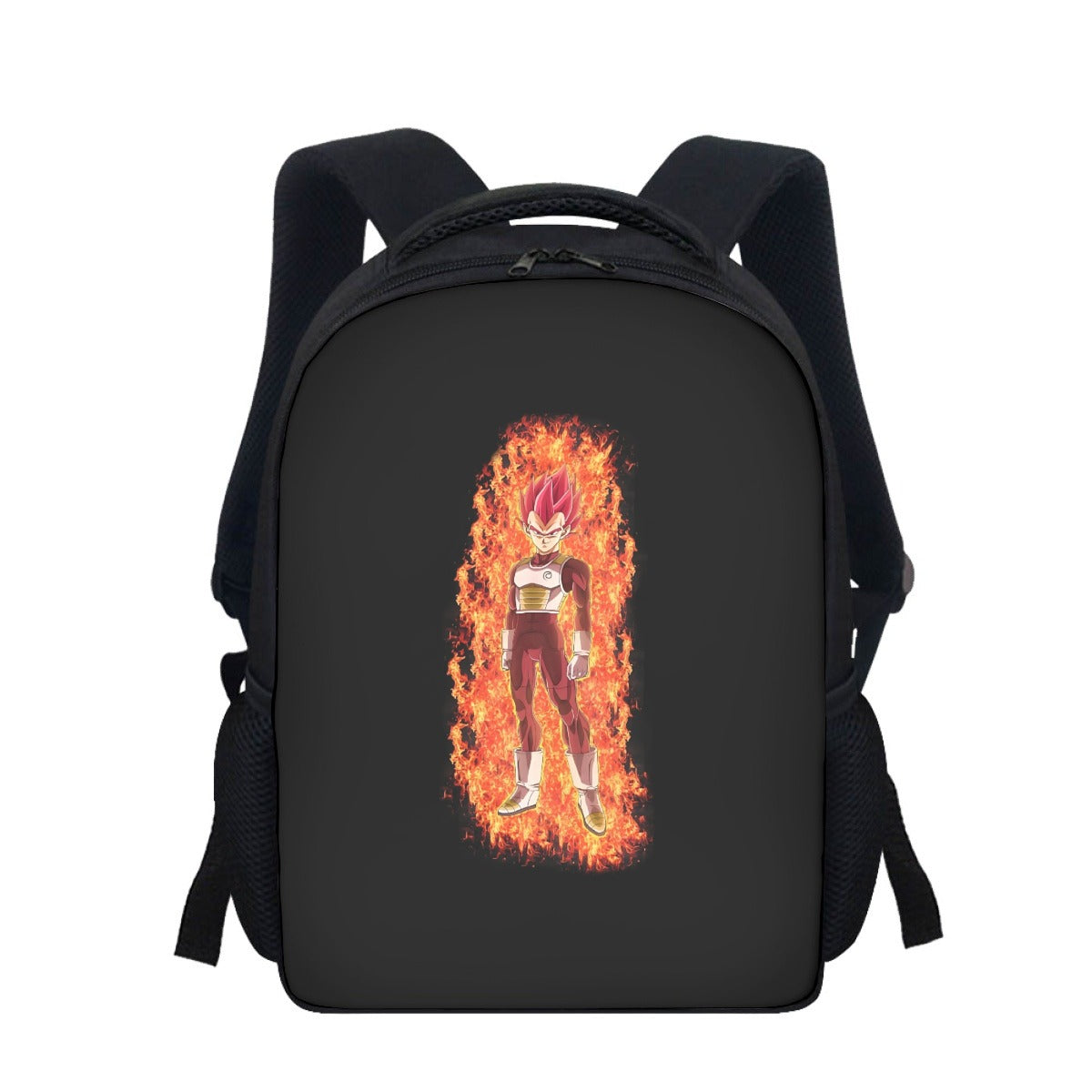 DBZ Vegeta Super Saiyan God Whis Symbol Fire Aura Streetstyle Backpack ...