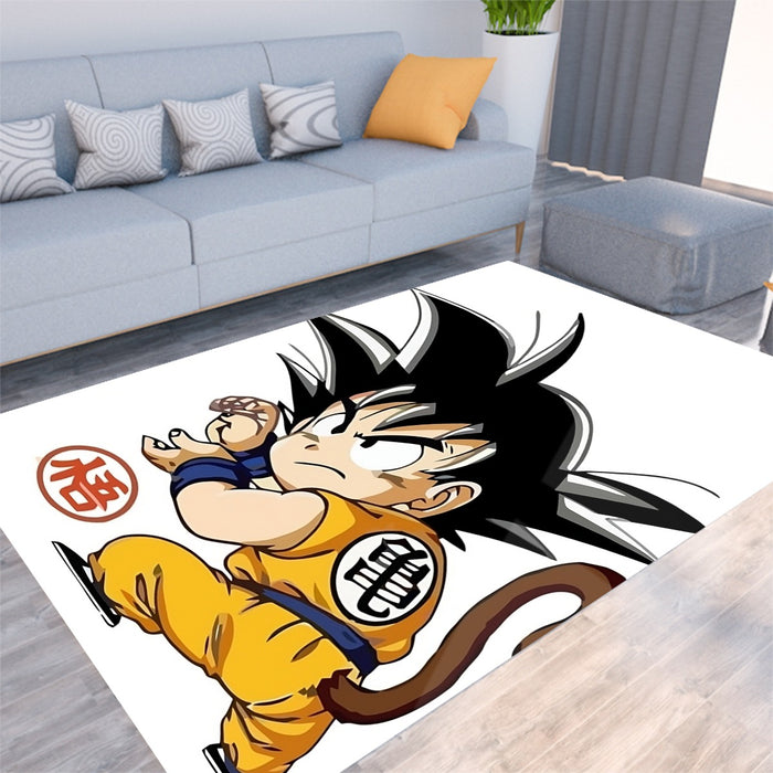 Cute Kid Goku Yellow Clothing Dragon Ball Z Rug