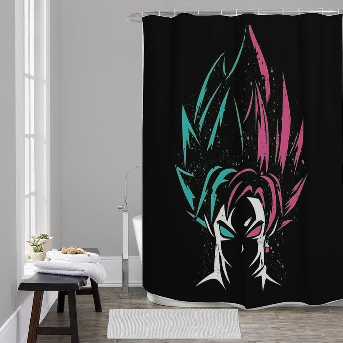 DBZ Goku Super Saiyan God Blue Rose SSGSS Dope Design Shower Curtain