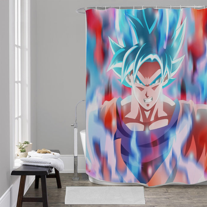 Dragon Ball Super Saiyan Blue Goku Shower Curtain