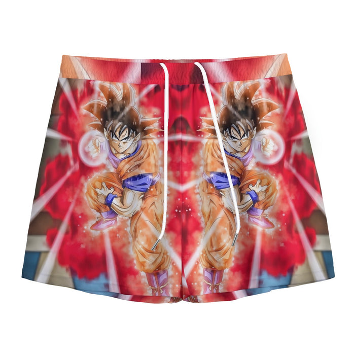 Dragon Ball Super Goku Red Kaioken Energy Epic Punch Mesh Shorts