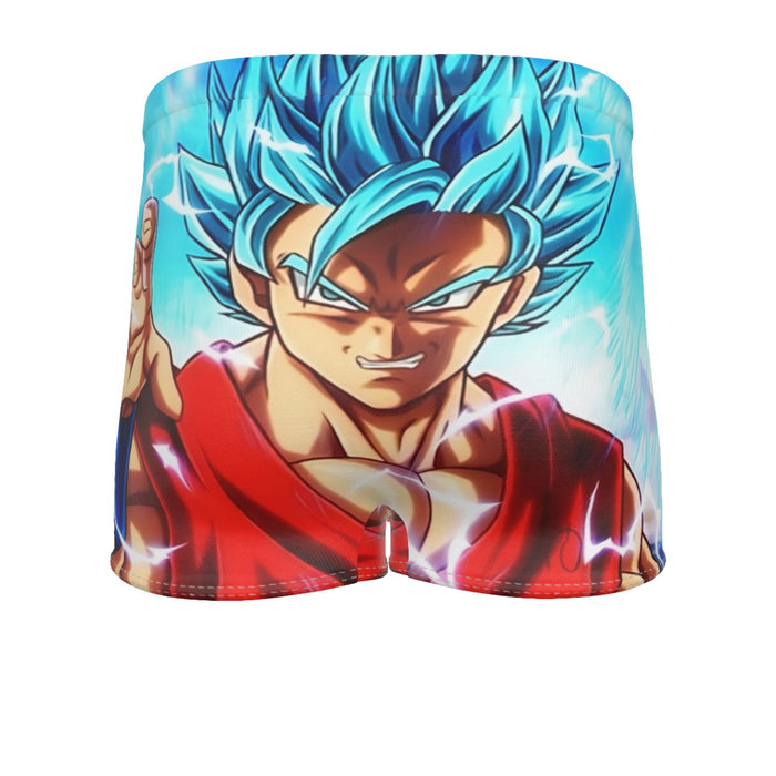 Dragon Ball Super Goku Blue Lightning SSGSS Design Men's Boxer Briefs