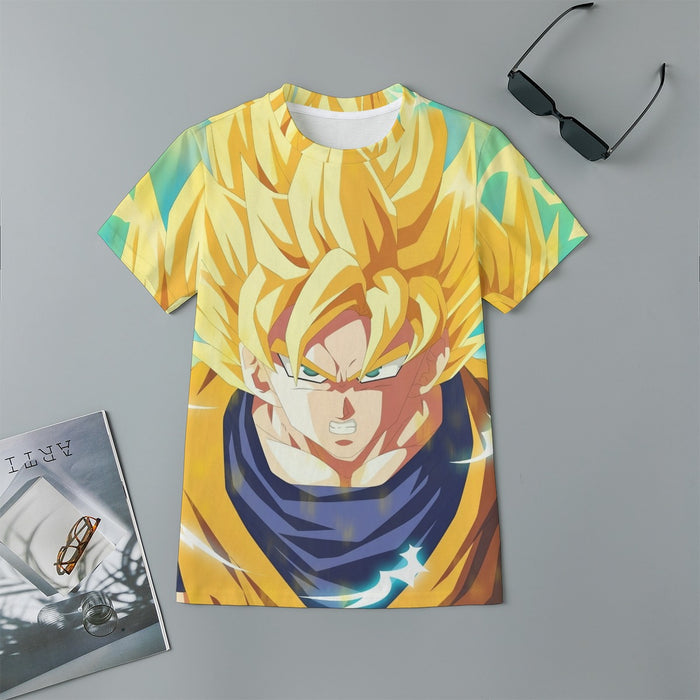 Dragon Ball Goku Super Saiyan Hero Thunder Design Street Style Kids T-Shirt