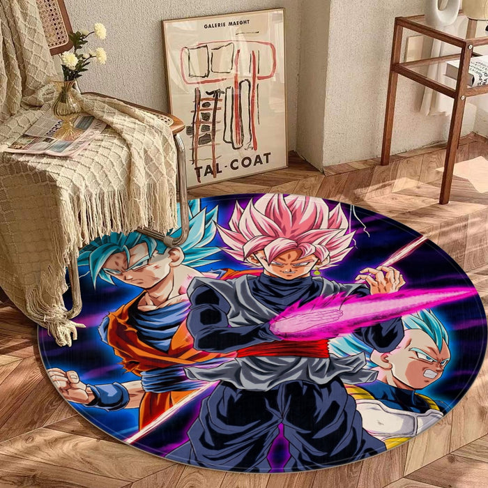 Dragon Ball Goku 2 Goku Rose Vegeta 2 Ultra Instinct Round Mat